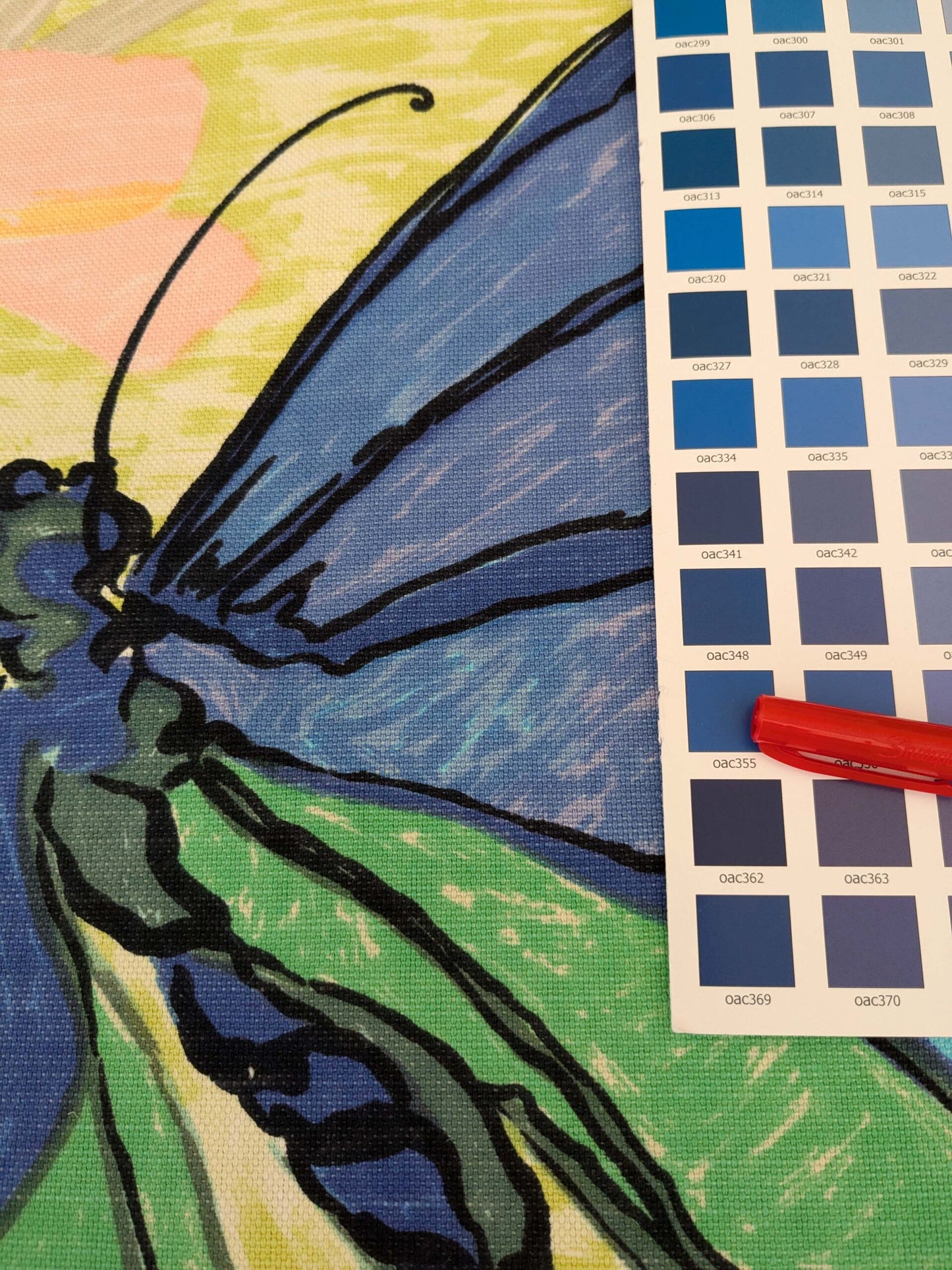 by yard Scalamandre Kilifi Verde Linen Multi on Green Giant Butterfly Floral