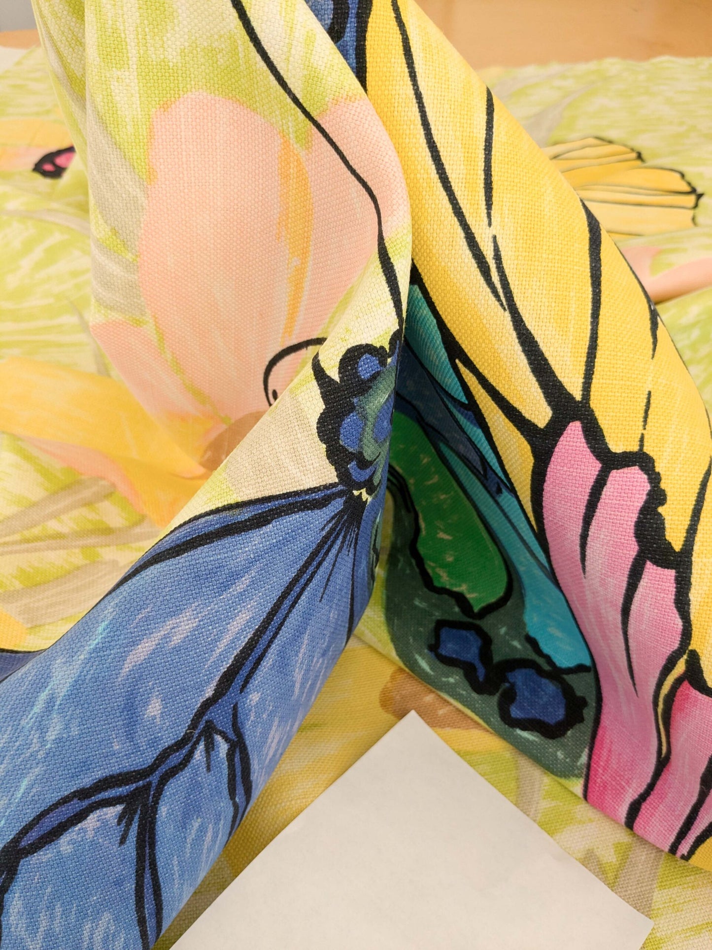 by yard Scalamandre Kilifi Verde Linen Multi on Green Giant Butterfly Floral