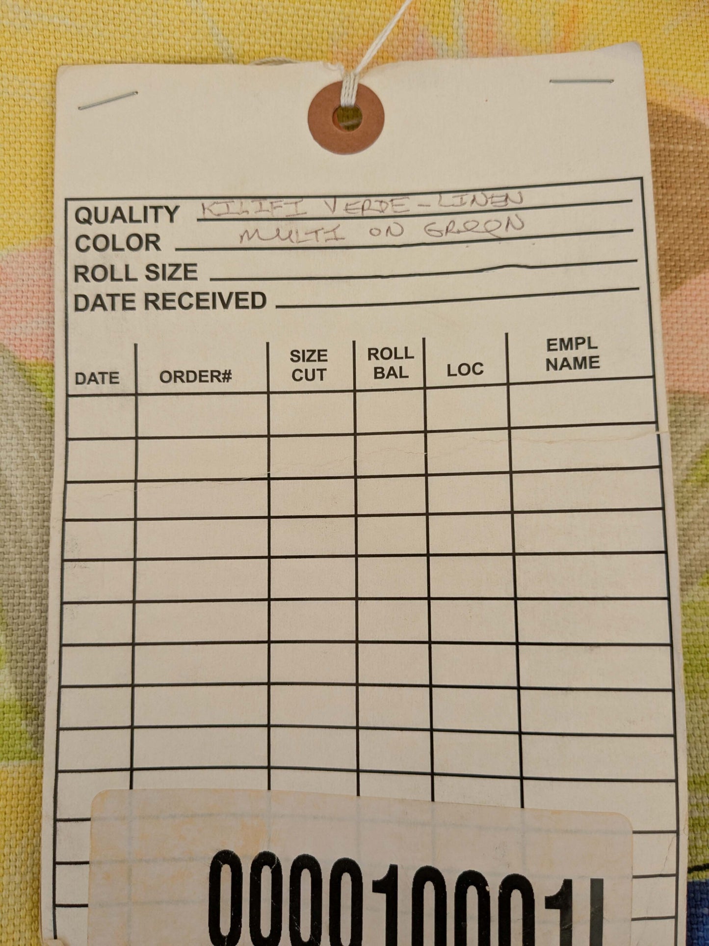 by yard Scalamandre Kilifi Verde Linen Multi on Green Giant Butterfly Floral