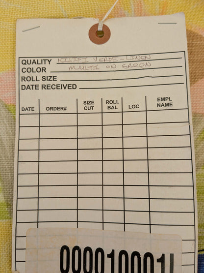 by yard Scalamandre Kilifi Verde Linen Multi on Green Giant Butterfly Floral