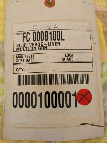 by yard Scalamandre Kilifi Verde Linen Multi on Green Giant Butterfly Floral