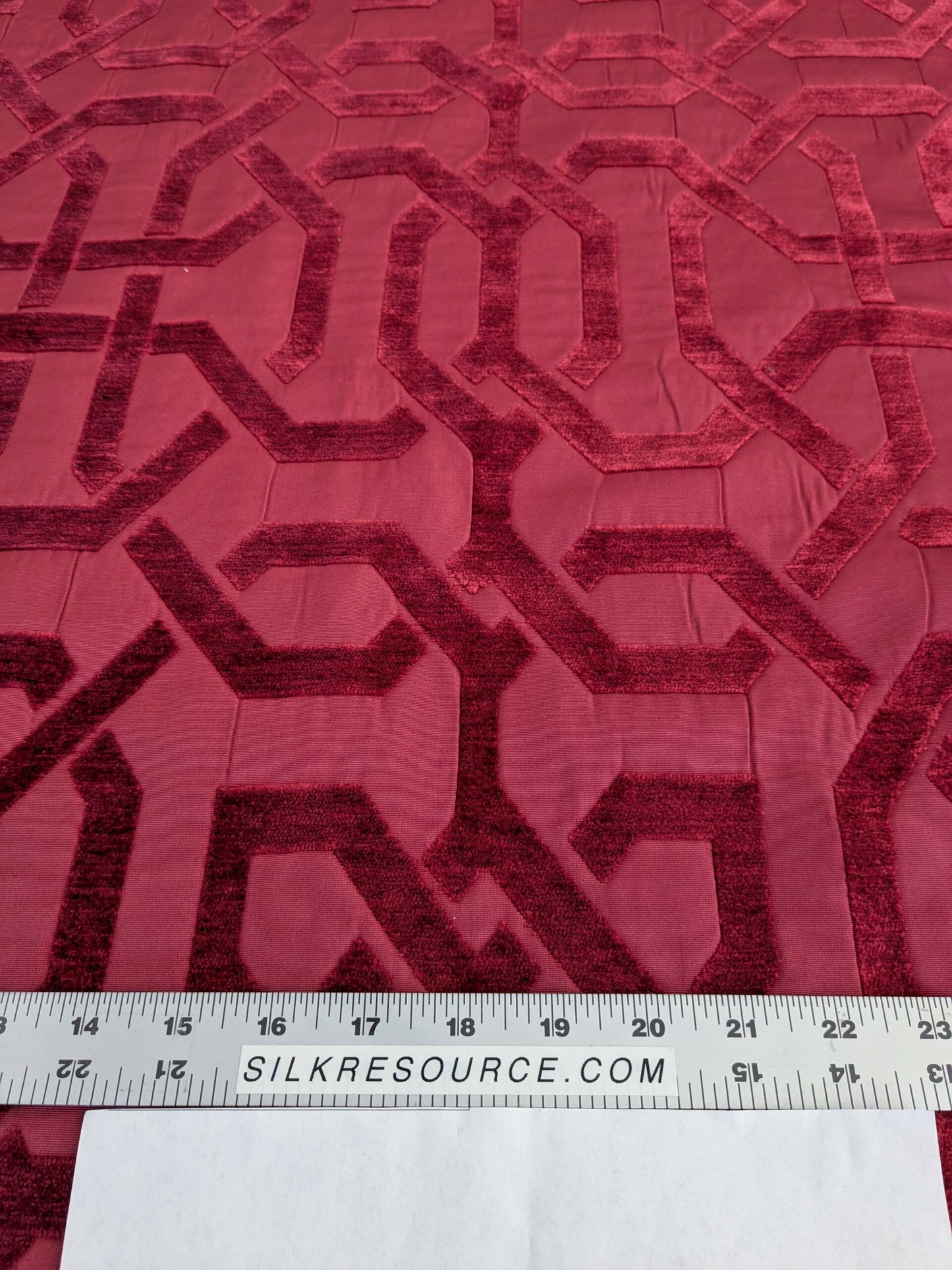 1.4yard Scalamandre Old World Weavers Wexford Lipstick Red Lattice Geometric MSRP USD152/y