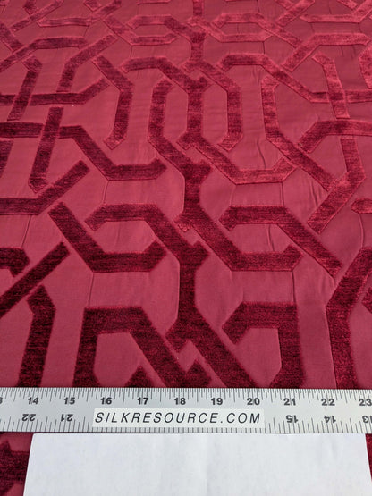 1.4yard Scalamandre Old World Weavers Wexford Lipstick Red Lattice Geometric MSRP USD152/y