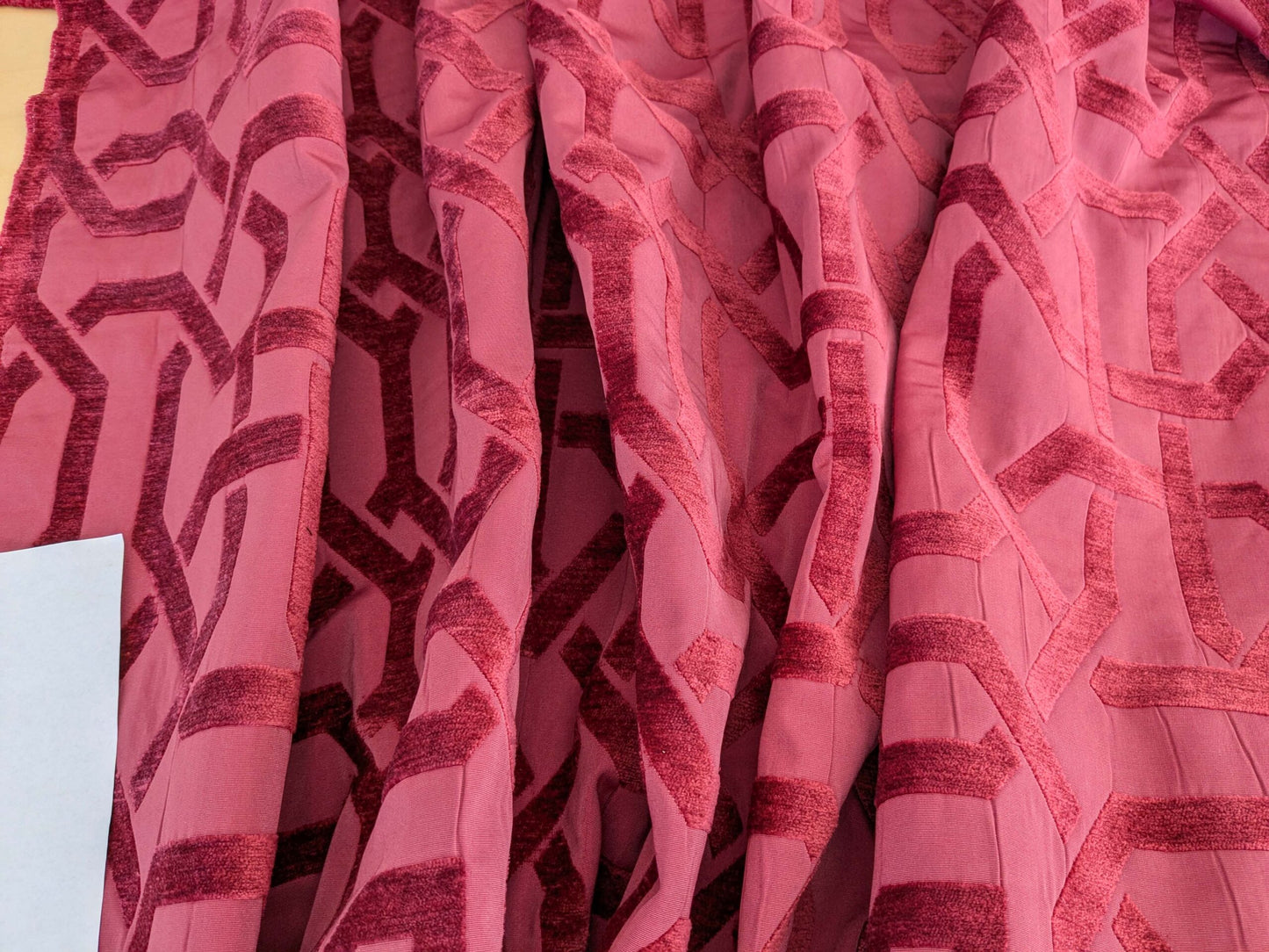 1.4yard Scalamandre Old World Weavers Wexford Lipstick Red Lattice Geometric MSRP USD152/y