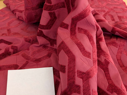 1.4yard Scalamandre Old World Weavers Wexford Lipstick Red Lattice Geometric MSRP USD152/y