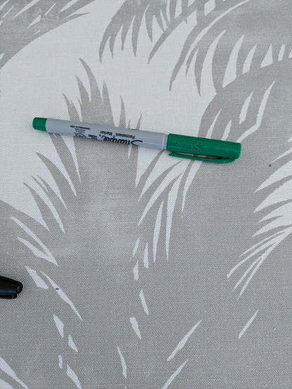 By yard Scalamandre Grey Watkins Palm Print Grey White Huge Leaf Botanical Foliage Tropical Linen Cotton MSRP USD 338/y