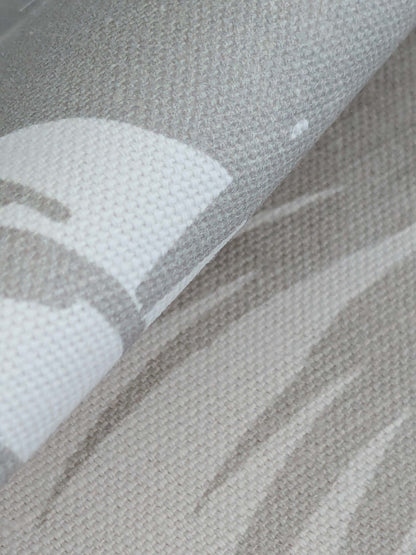 By yard Scalamandre Grey Watkins Palm Print Grey White Huge Leaf Botanical Foliage Tropical Linen Cotton MSRP USD 338/y