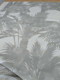 By yard Scalamandre Grey Watkins Palm Print Grey White Huge Leaf Botanical Foliage Tropical Linen Cotton MSRP USD 338/y