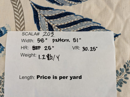 By yard Scalamandre Palampore Embroidery Porcelain Blue White Jacobean Tree of Life MSRP USD432/y