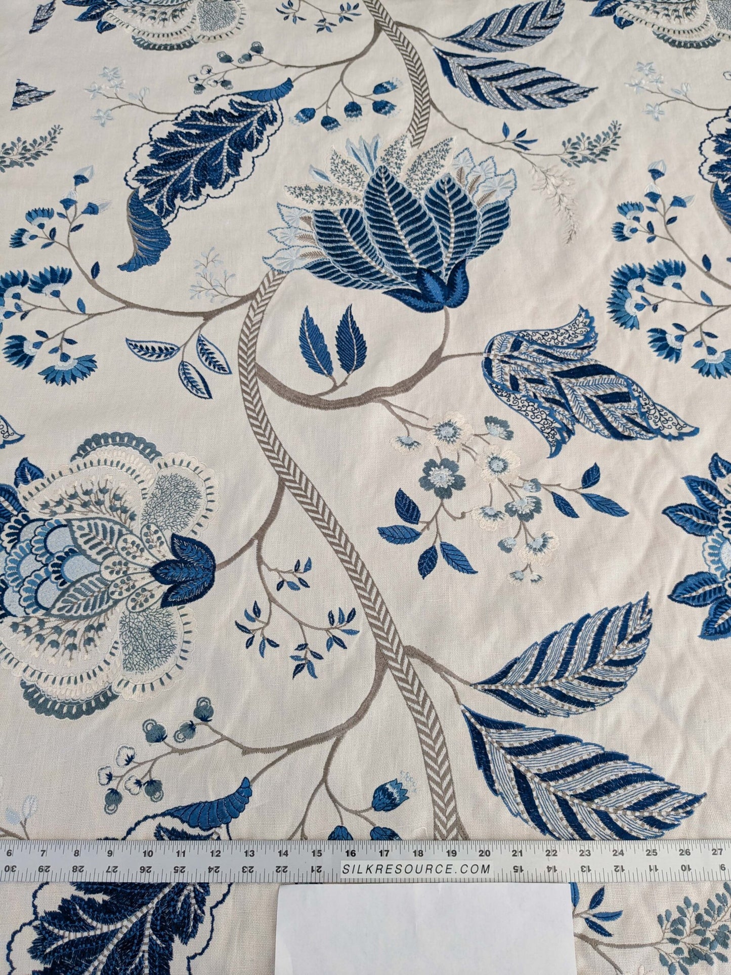 By yard Scalamandre Palampore Embroidery Porcelain Blue White Jacobean Tree of Life MSRP USD432/y