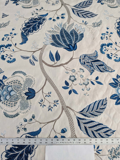 By yard Scalamandre Palampore Embroidery Porcelain Blue White Jacobean Tree of Life MSRP USD432/y