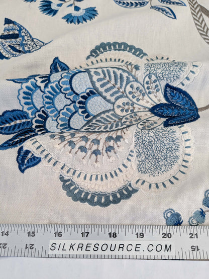 By yard Scalamandre Palampore Embroidery Porcelain Blue White Jacobean Tree of Life MSRP USD432/y