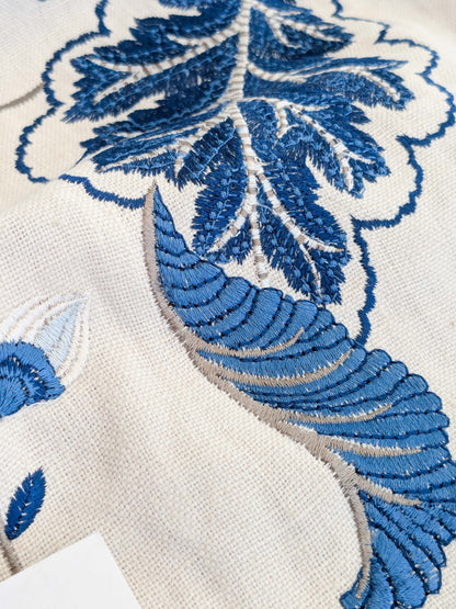 By yard Scalamandre Palampore Embroidery Porcelain Blue White Jacobean Tree of Life MSRP USD432/y