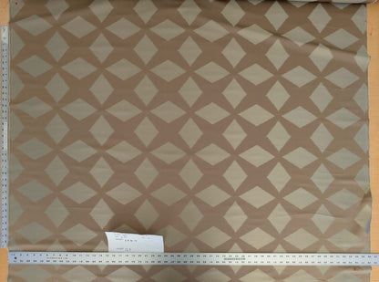 By yard Scalamandre Polygon Taupe Brown Silk Cotton Lattice Diamond Geometric MSRP USD260/y