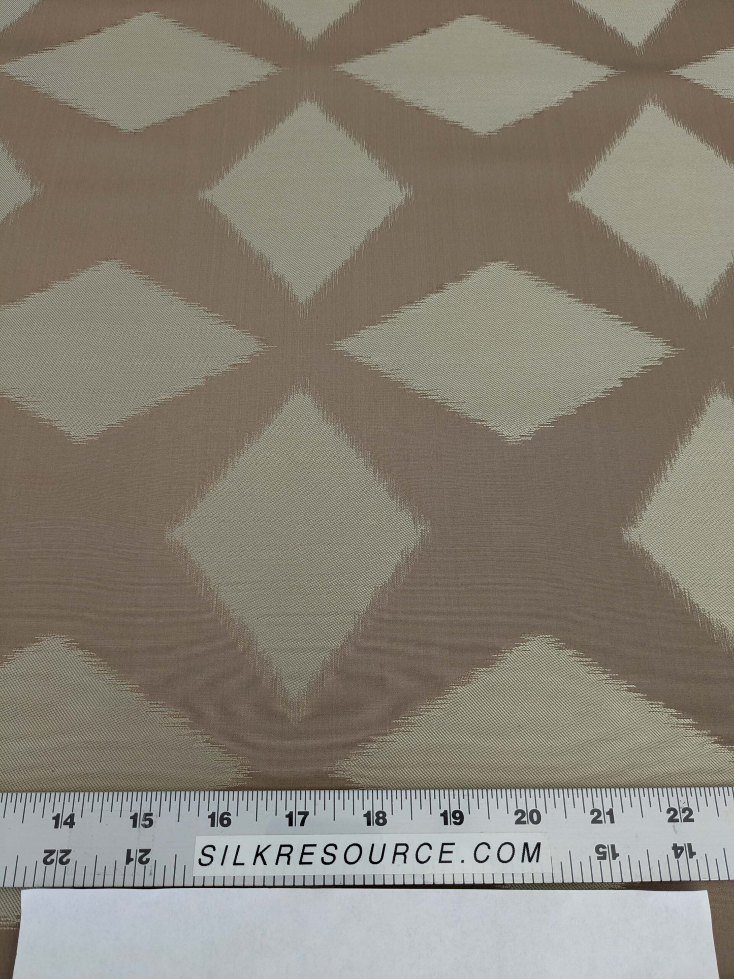 By yard Scalamandre Polygon Taupe Brown Silk Cotton Lattice Diamond Geometric MSRP USD260/y