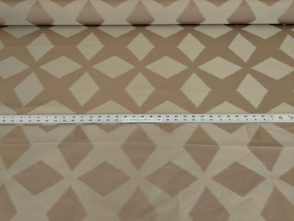 By yard Scalamandre Polygon Taupe Brown Silk Cotton Lattice Diamond Geometric MSRP USD260/y