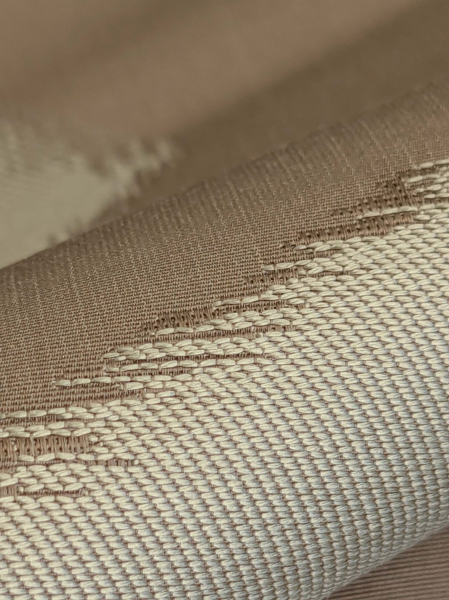 By yard Scalamandre Polygon Taupe Brown Silk Cotton Lattice Diamond Geometric MSRP USD260/y
