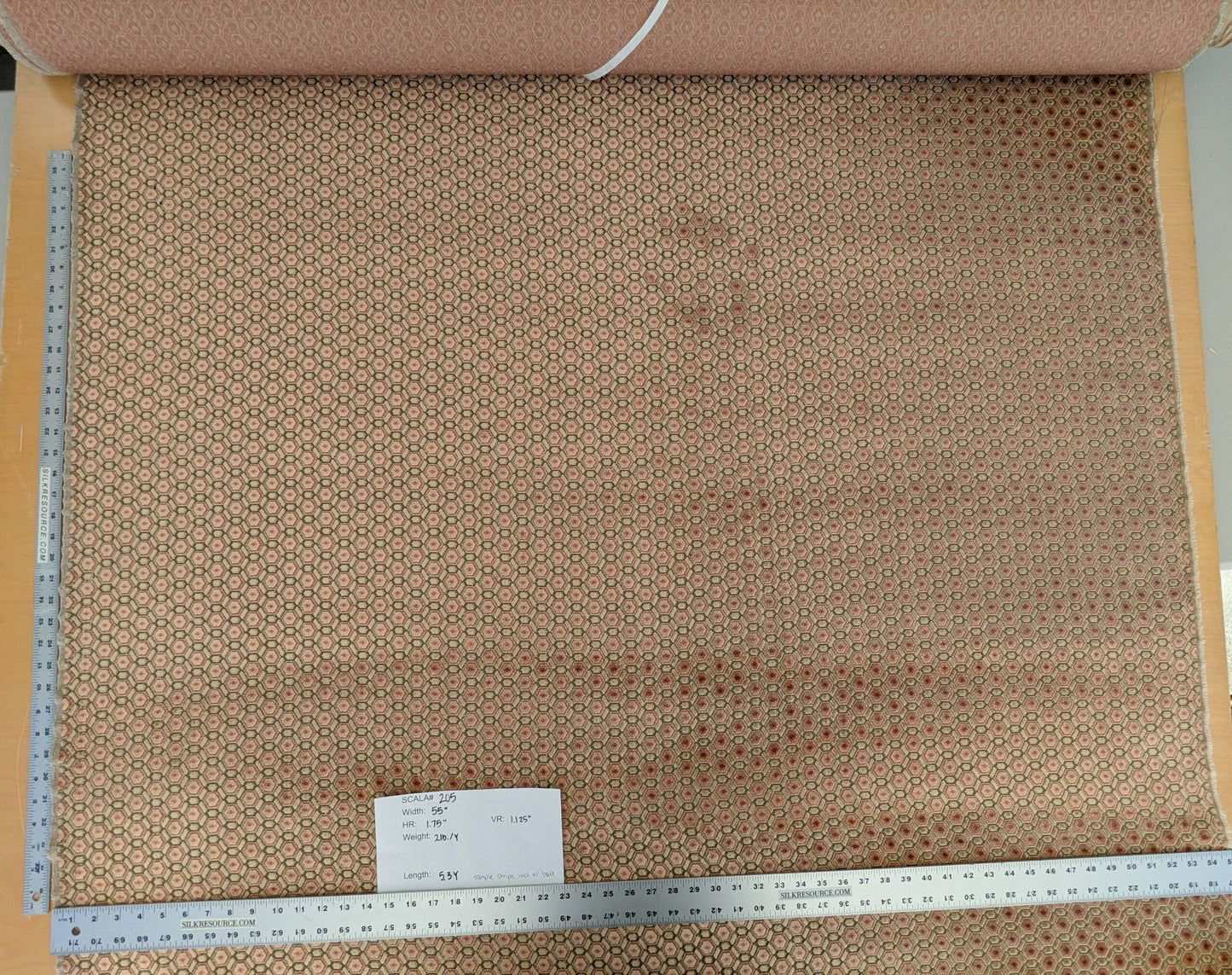 By yard Scalamandre Old World Weavers Manet Green Brown Beige Velvet Viscose Small Scales Geometric MSRP USD570/y