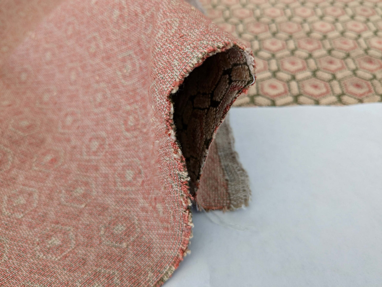 By yard Scalamandre Old World Weavers Manet Green Brown Beige Velvet Viscose Small Scales Geometric MSRP USD570/y