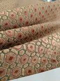 By yard Scalamandre Old World Weavers Manet Green Brown Beige Velvet Viscose Small Scales Geometric MSRP USD570/y
