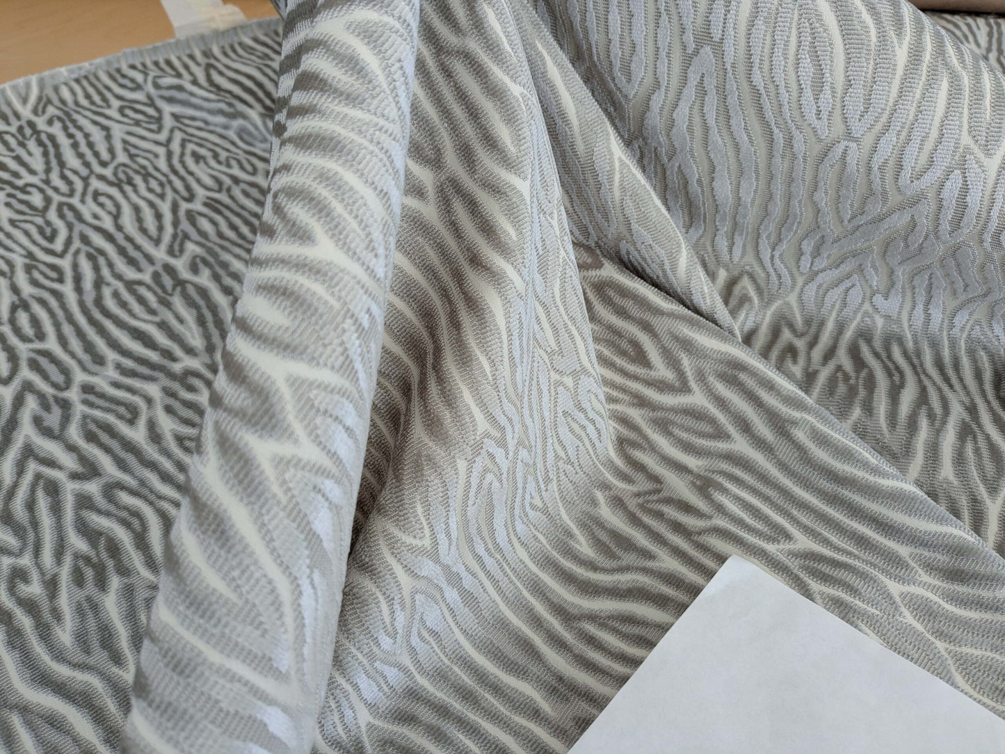 1.3yards Scalamandre Faux Bois Velvet Grey White Abstract Beige MSRP USD480/y