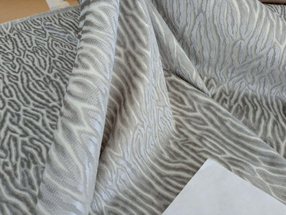 1.3yards Scalamandre Faux Bois Velvet Grey White Abstract Beige MSRP USD480/y