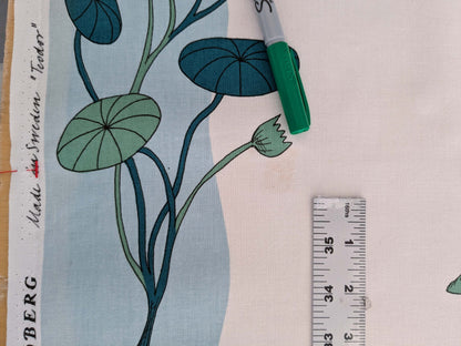 3.25yards Scalamandre Old World Weavers Teodor Sandberge Printed Fabric Turtle Stripe Blue White