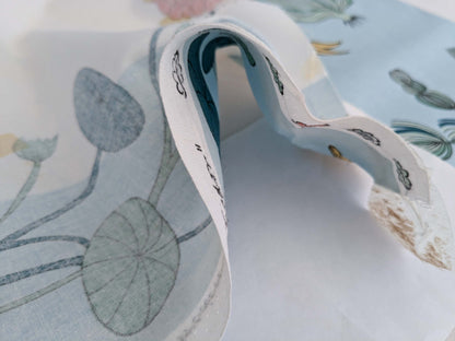 3.25yards Scalamandre Old World Weavers Teodor Sandberge Printed Fabric Turtle Stripe Blue White