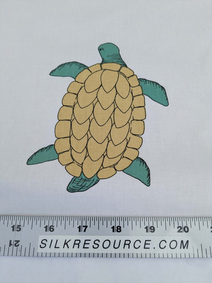 3.25yards Scalamandre Old World Weavers Teodor Sandberge Printed Fabric Turtle Stripe Blue White