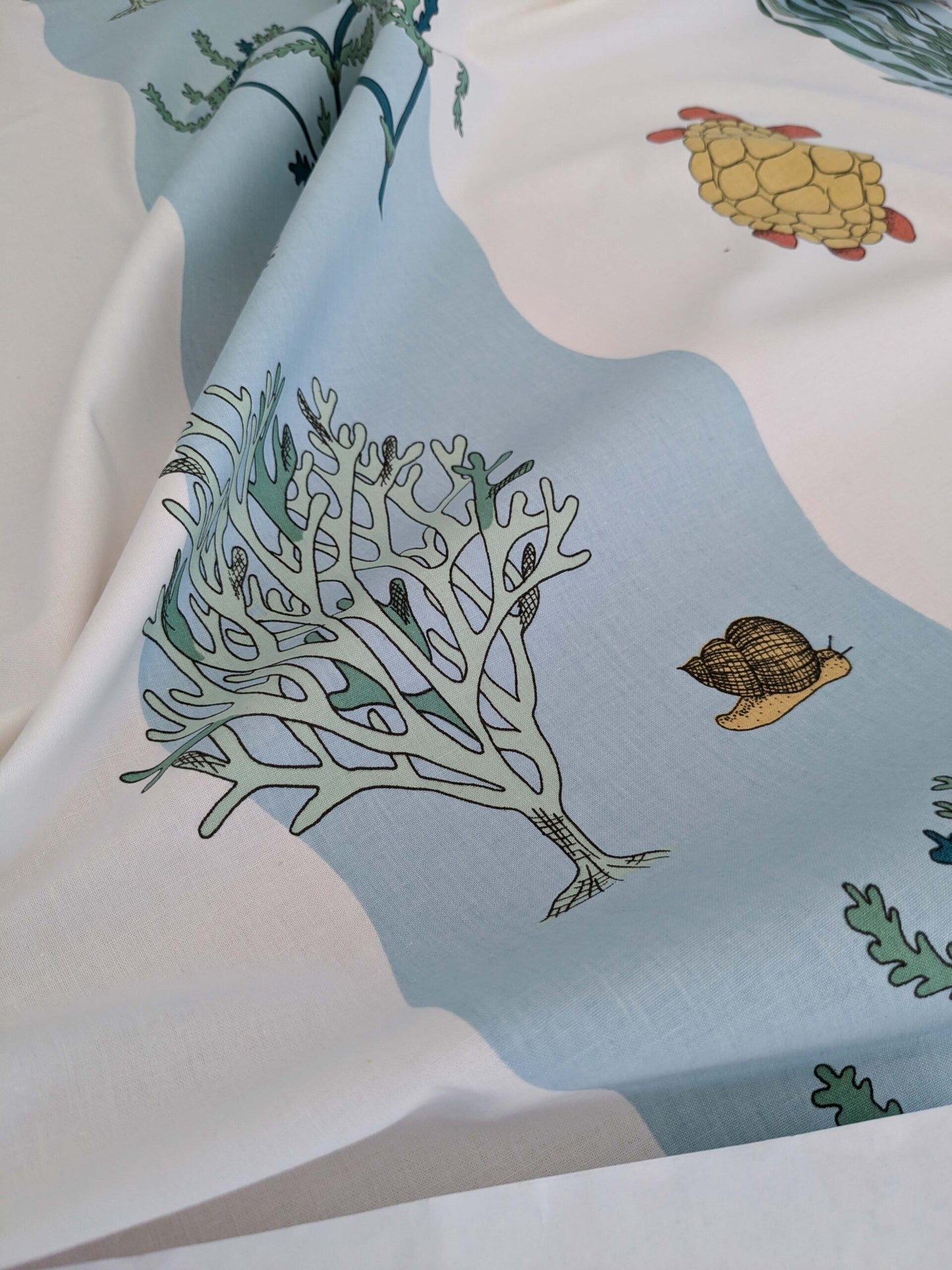 3.25yards Scalamandre Old World Weavers Teodor Sandberge Printed Fabric Turtle Stripe Blue White