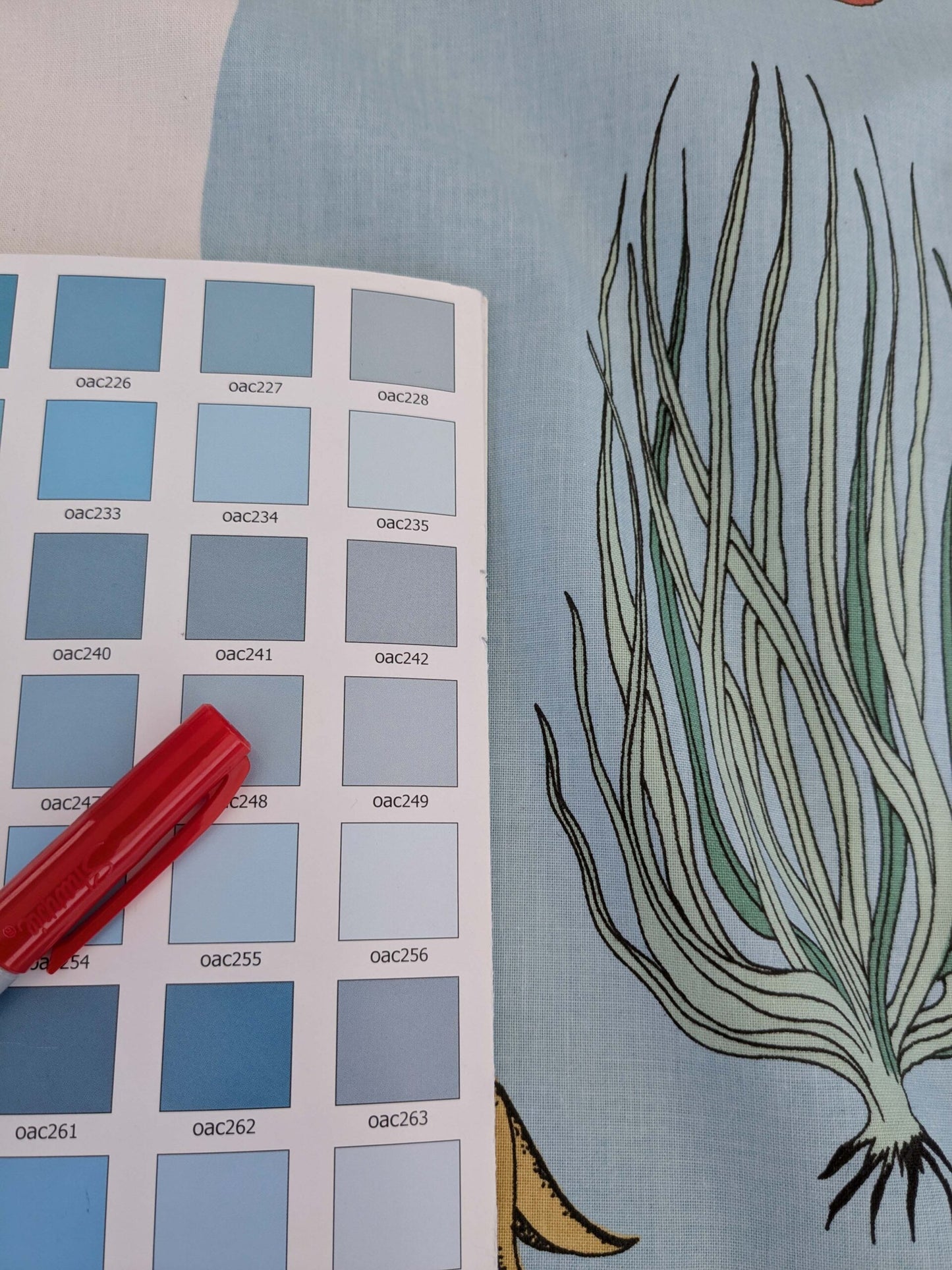 3.25yards Scalamandre Old World Weavers Teodor Sandberge Printed Fabric Turtle Stripe Blue White