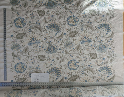 By yard Scalamandre Cream Blue Garden Harmony Embroidered Floral Peony Heavy MSRP USD 300+/Y