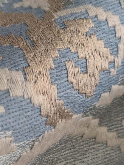 By yard Scalamandre Cream Blue Garden Harmony Embroidered Floral Peony Heavy MSRP USD 300+/Y