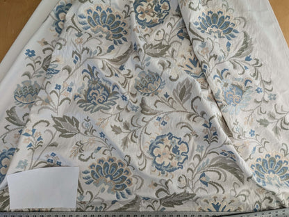 By yard Scalamandre Cream Blue Garden Harmony Embroidered Floral Peony Heavy MSRP USD 300+/Y