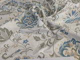 By yard Scalamandre Cream Blue Garden Harmony Embroidered Floral Peony Heavy MSRP USD 300+/Y