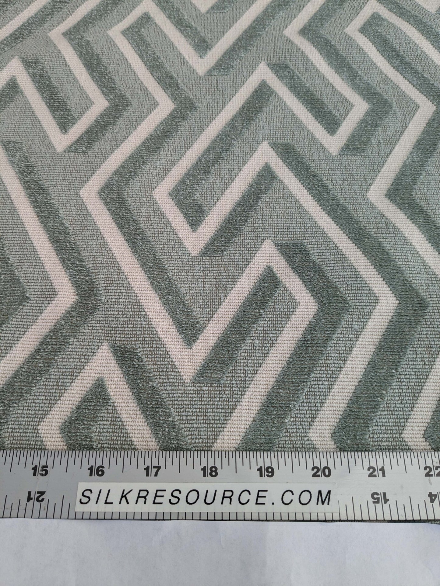 1.8yards Scalamandre Maze Velvet Sage Green White Lattice Geometric Cotton Linen MSRP USD 572/y