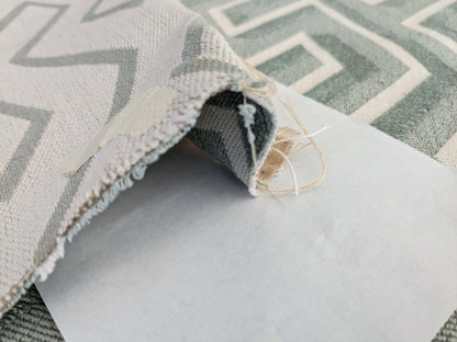 1.8yards Scalamandre Maze Velvet Sage Green White Lattice Geometric Cotton Linen MSRP USD 572/y