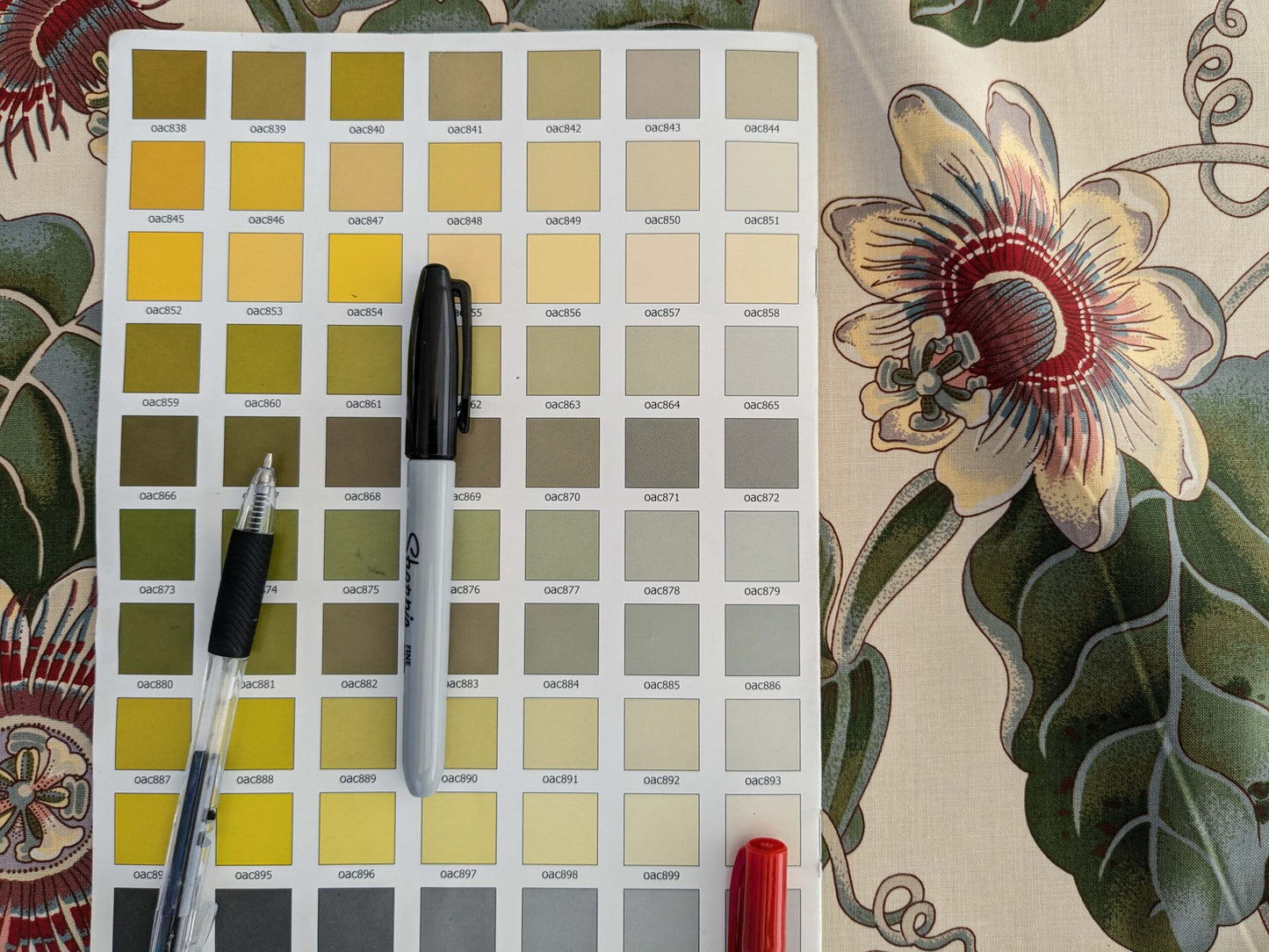 by yard Scalamandre Vintage-Inspired Passion flower Print Chintz Red Green Soft Beige Botanical Large Pattern