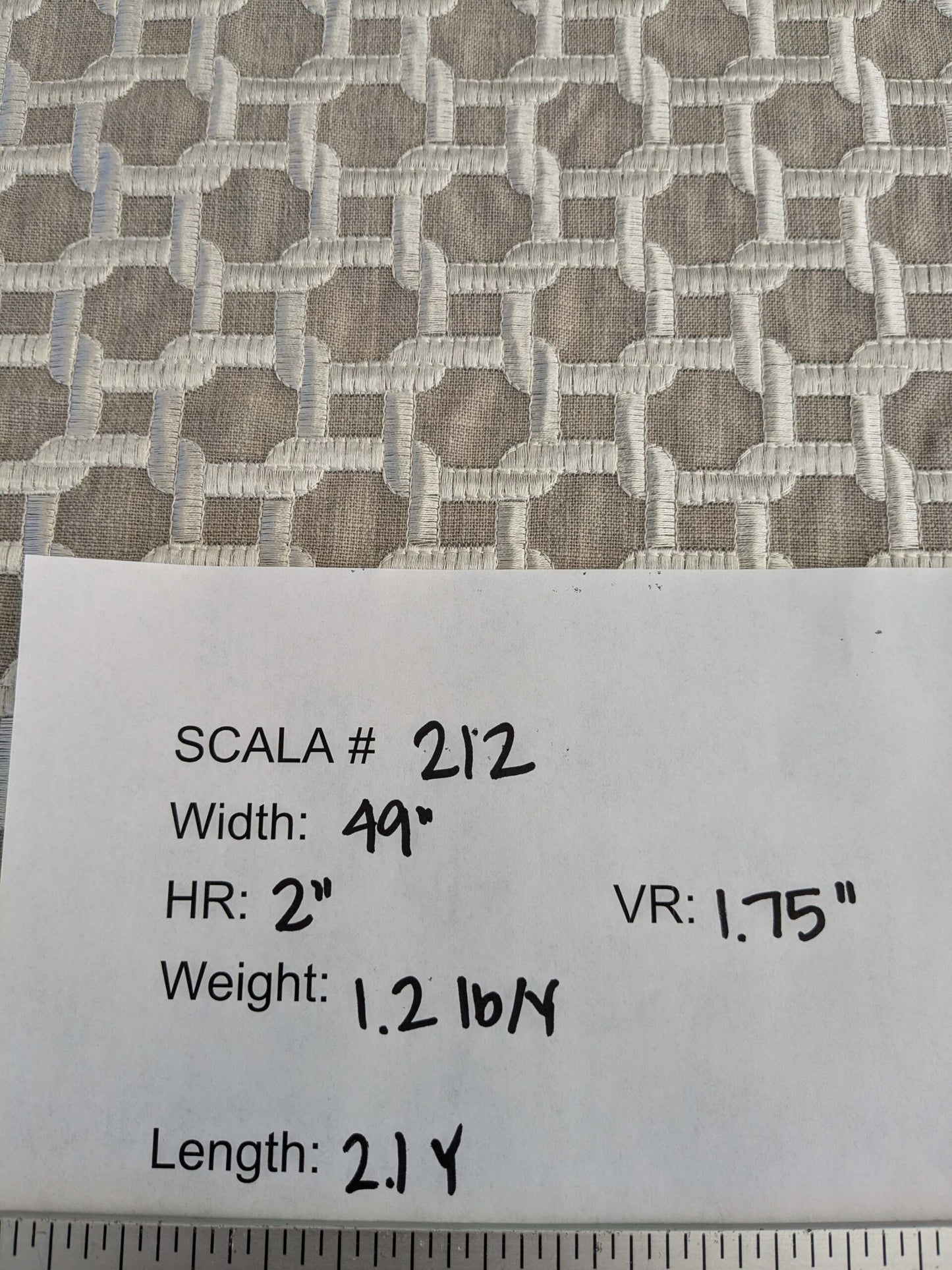 2.1yards Scalamandre Tapestry of Geometric Intricate Latticework Link of Life Design in Neutral Tones