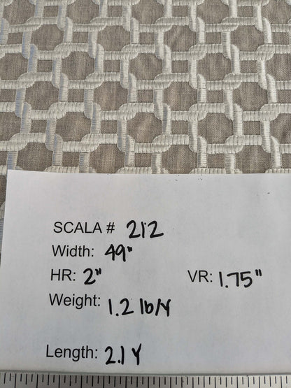 2.1yards Scalamandre Tapestry of Geometric Intricate Latticework Link of Life Design in Neutral Tones