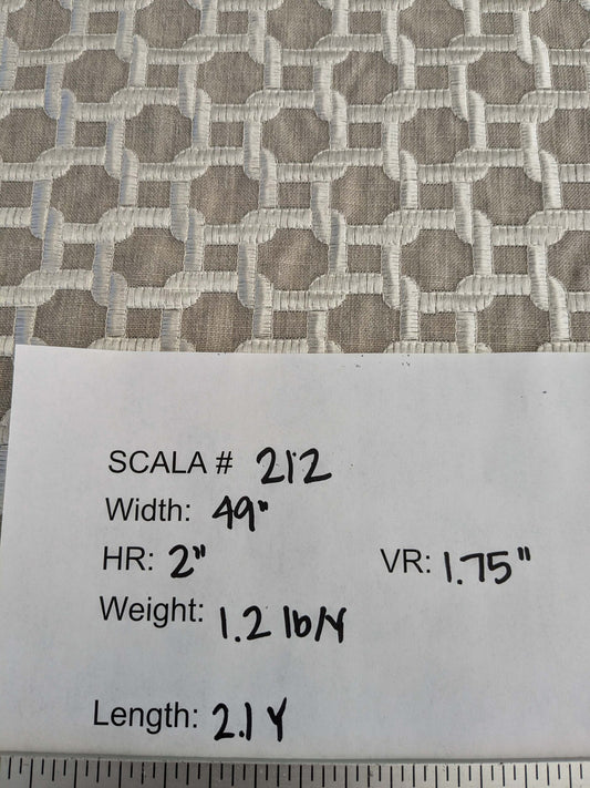 2.1yards Scalamandre Tapestry of Geometric Intricate Latticework Link of Life Design in Neutral Tones