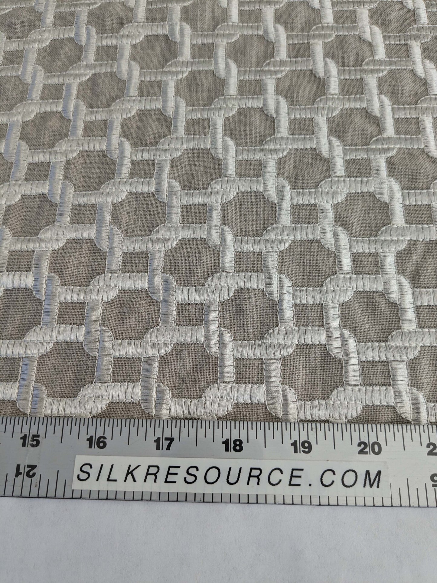 2.1yards Scalamandre Tapestry of Geometric Intricate Latticework Link of Life Design in Neutral Tones