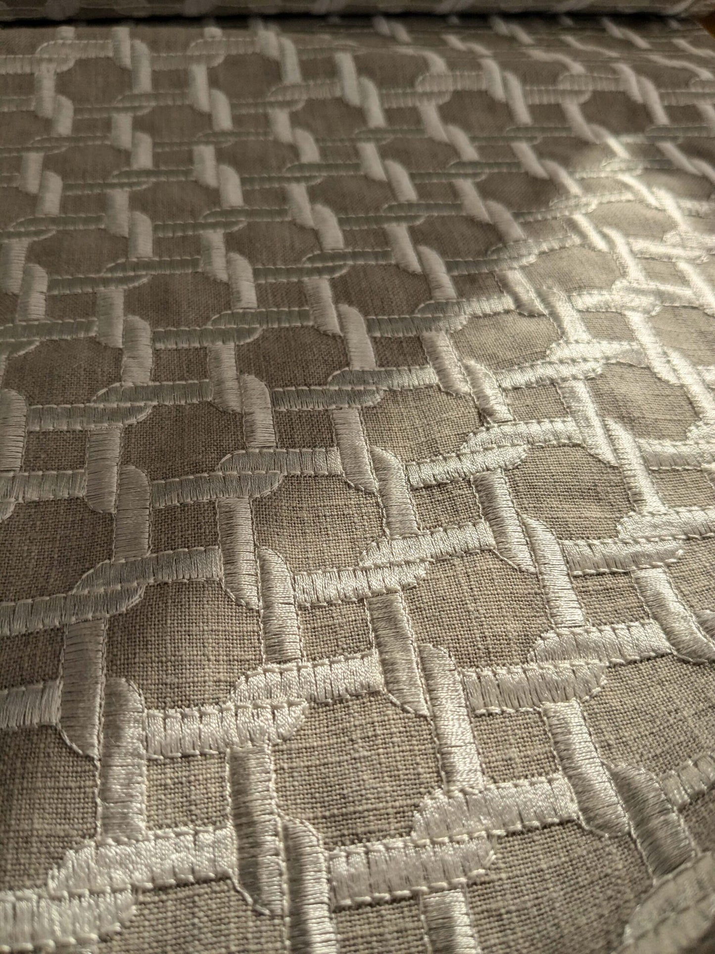2.1yards Scalamandre Tapestry of Geometric Intricate Latticework Link of Life Design in Neutral Tones