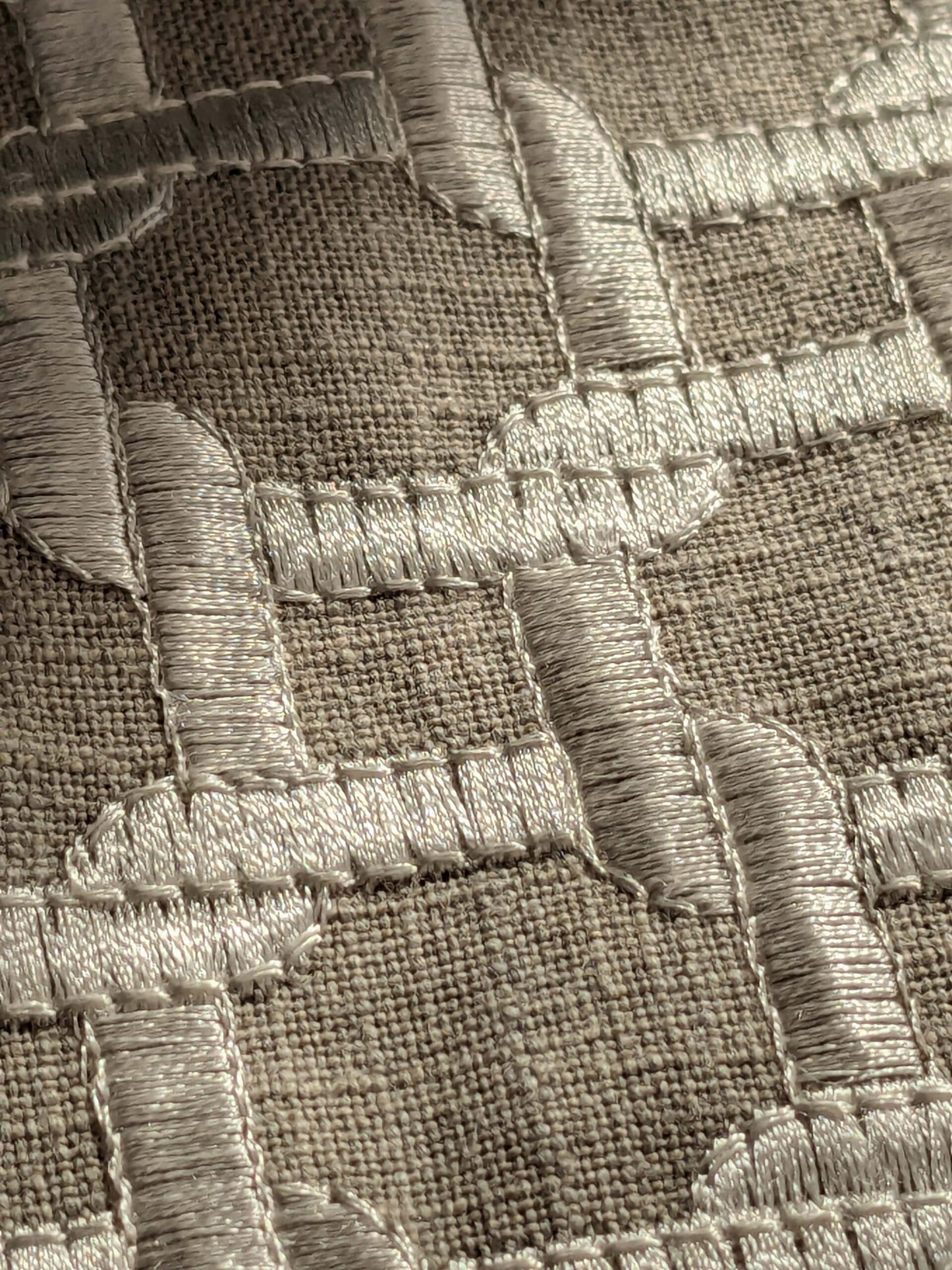 2.1yards Scalamandre Tapestry of Geometric Intricate Latticework Link of Life Design in Neutral Tones