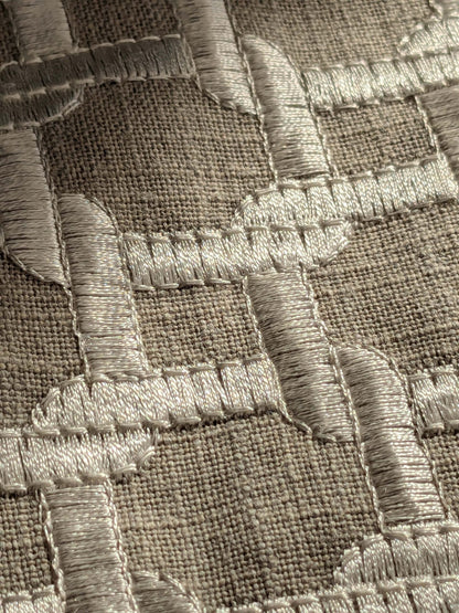 2.1yards Scalamandre Tapestry of Geometric Intricate Latticework Link of Life Design in Neutral Tones