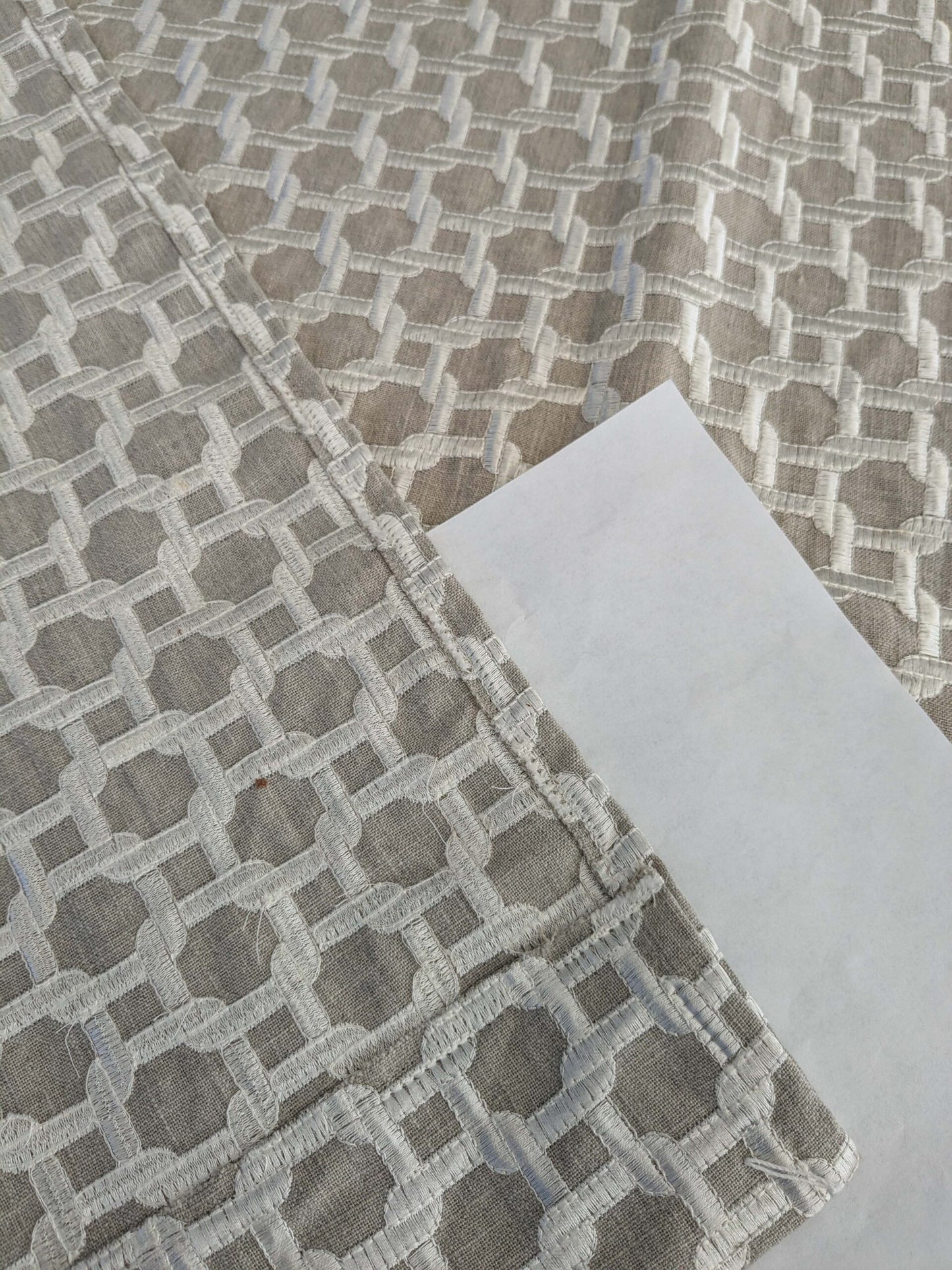 2.1yards Scalamandre Tapestry of Geometric Intricate Latticework Link of Life Design in Neutral Tones