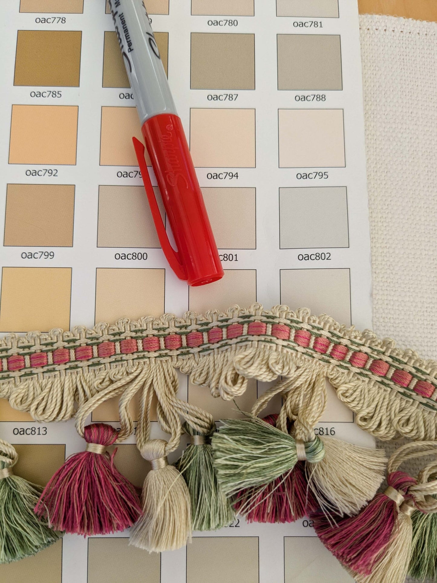 By yard Scalamandre Silk Tassel Fringe Trim Strawberry Field Red Pink Green Beige Fairy Tale 1-Ev49