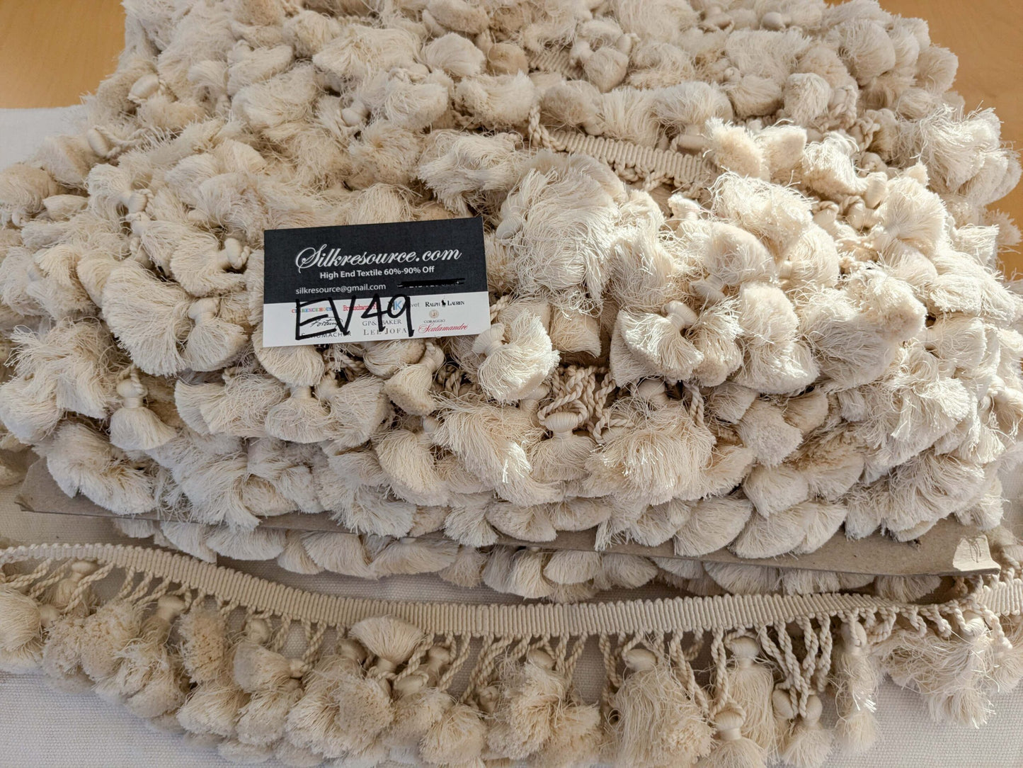 Scalamandre Tassel Fringe Trim White Ivory 2-Ev49