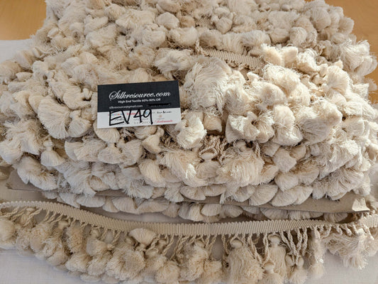 Scalamandre Tassel Fringe Trim White Ivory 2-Ev49