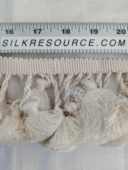 Scalamandre Tassel Fringe Trim White Ivory 2-Ev49